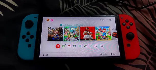 Nintendo Switch console with Joy-Con (Neon Red/Blue) — Good working condition