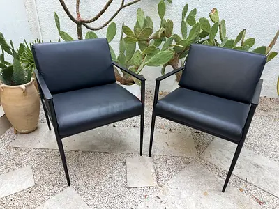 Pair of Modern Black Accent Chairs – Set of 2