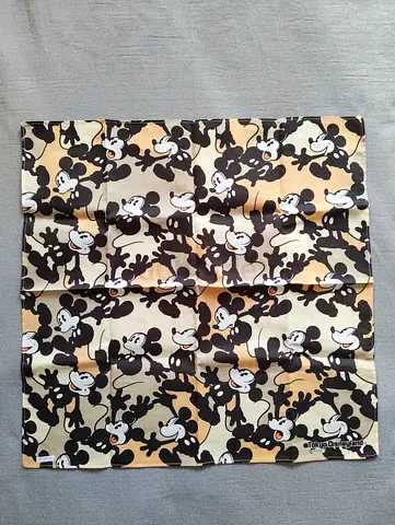 Mickey Mouse Disneyland Tokyo Japan Handkerchief Cotton All Over Print Vintage Unused