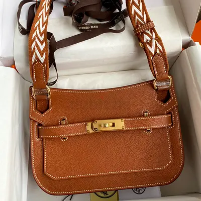 Hermes Jypsiere Mini Bag In Gold Evercolor Calfskin