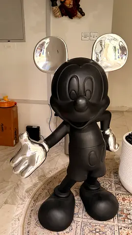 Large Black Matte & Chrome Mickey Mouse Statue (Collector’s Figurine)
