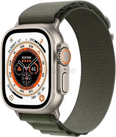 Apple Watch Ultra 2 (GPS + Cellular) - Titanium, Olive Sport Loop - Excellent Condition