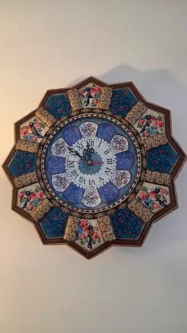Hand-painted Persian-style Decorative Wall Clock (Enamel Work)