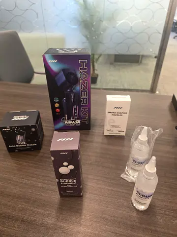 Compact Hazer Kit with Fluid and Accessories - Light Fog Machine for Events