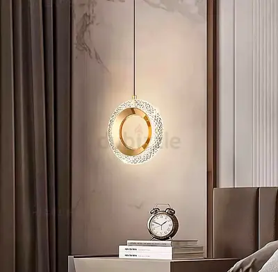 Modern Crystal Ring Pendant Light — Single Hanging Lamp 3color