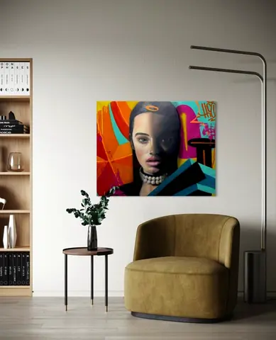 Contemporary Mixed-Media Portrait Wall Art — 80x100cm