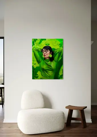 Original Contemporary Portrait Painting on Canvas — UV paint