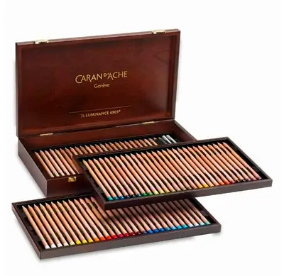 Caran d’Ache Luminance 6901™ Wooden Box Set - 84 Pieces 76+4 Luminance 6901™ pencils