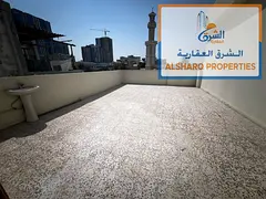 Al Nuaimiya: 1–3 bedrooms plus a living room, 2 bathrooms, and a large roof terrace. Spacious, com
