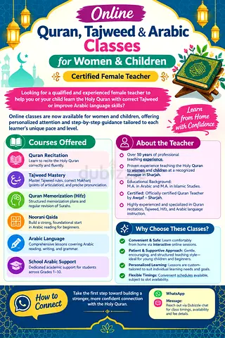 Online Quran, Tajweed & Arabic Classes for Women & Children | Certified Female Teacher
