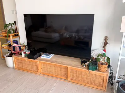 TV UnitRattan & Pine TV Unit – Long Low Media Console