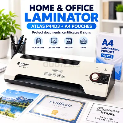 ATLAS P44D3 A4 Laminator + Laminating Pouches