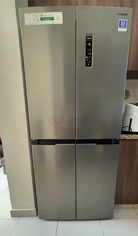 Hitachi 4-Door Frost Free Refrigerator - Stainless Steel, Excellent Condition