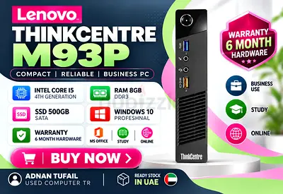 LENOVO THINKCENTRE M93P TINY INTEL CORE i5 4TH GENERATION RAM 8GB DDR3 HARD DRIVE 500GB SATA