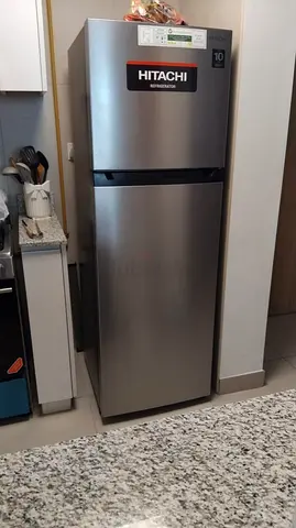 Hitachi Stainless Steel Top Freezer Refrigerator - Good Condition