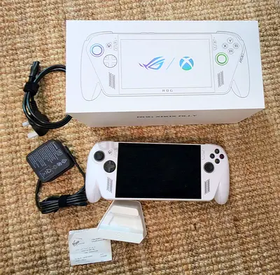 Xbox ROG Ally handheld gaming PC - white, charger & box