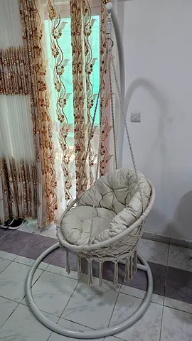 Macramé Hanging Swing Chair with Stand – AED 350