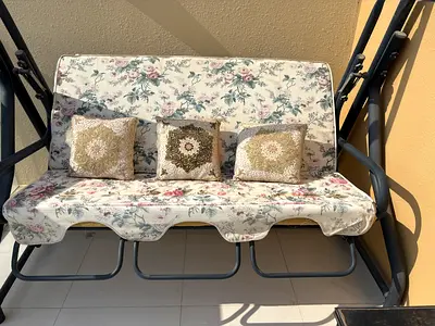 Outdoor 3-Seater Swing Sofa with Cushions - Good Condition