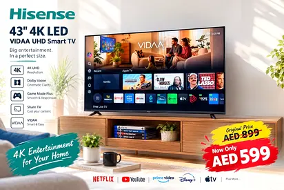 Hisense 43 Inch TV 4K LED, Smart with Dolby Vision