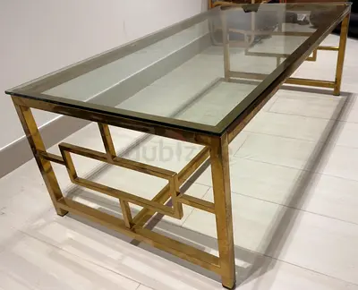 Glass table with brass base FREE