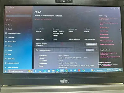 Fujitsu laptop i5 6th generation 128gb ssd/512gb hdd