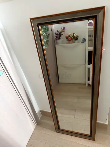 Large Full-Length Wall Mirror with Wooden Frame