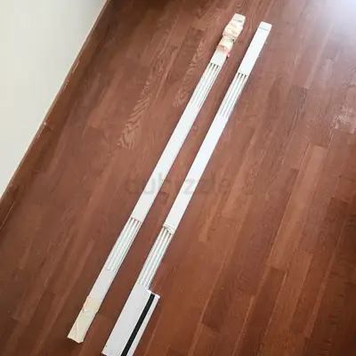 2 pcs. White curtain track rails / curtain rods - pair (unused)