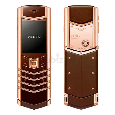 Vertu Signature S 18Ct Rose Gold Plated Brown Luxury Mobile Phone