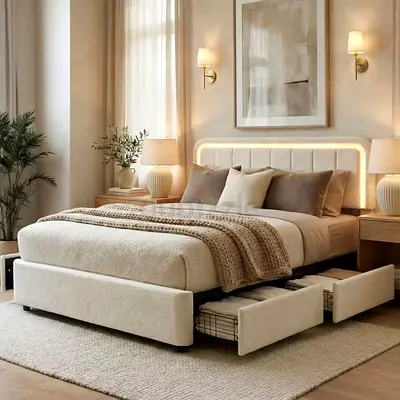 New stylish 180*200 king size bed with 2 drawers
