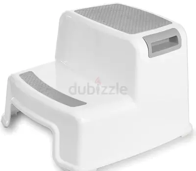 Sturdy 2-Step Non-Slip Kids Stool — White