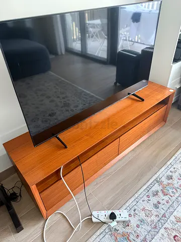 Wooden TV Console / Entertainment Unit — Mid-century Style, Good Condition
