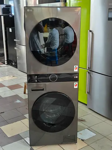 Stacked Tower LG Washer and Dryer Set - Grey, Front Load, 12kg washer 10kg Dryer excellent condition
