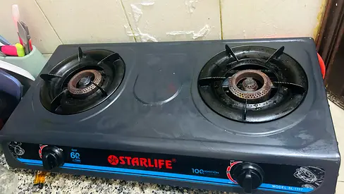 Starlife 2-Burner Gas Stove with Full Gas Cylinder – AED 350