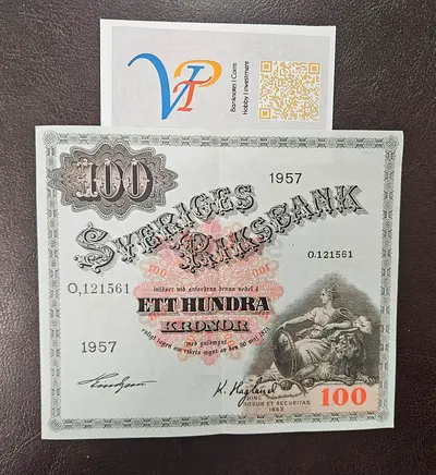 Sweden 100 Kronor Banknote -1957 issued- excellent condition