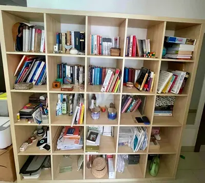 Large 25-Cube Ikea Wooden kallax / Bookshelf - Light Oak, Good Condition