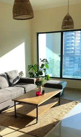 wooden coffee table and rug - good condition