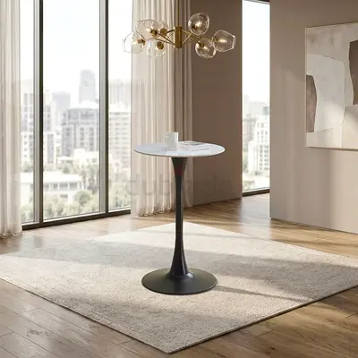 New Elvis Sintered Stone 2-Seater Round High Table