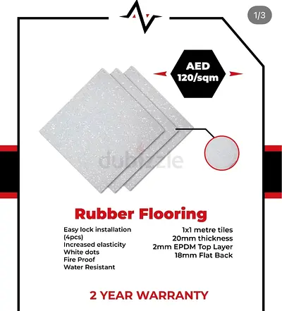 Rubber Gym Flooring Dubai UAE | 20mm Interlocking Rubber Tiles