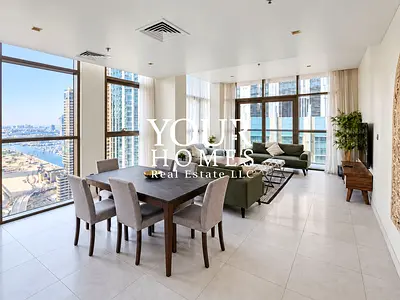 EG | Luxury 2 BR, fully furnished , partial marina and sea view