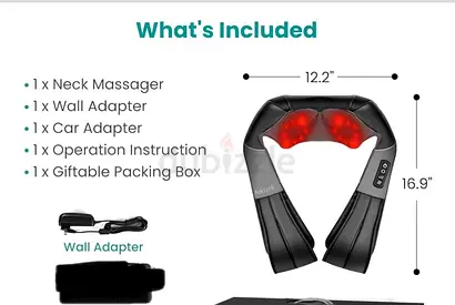 NeckTek Electric Shiatsu Neck and Shoulder Massager with Heat (Black)