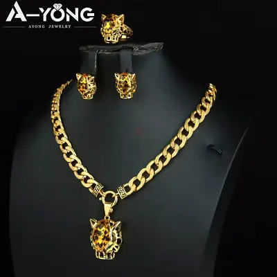 طقم مطلي ذهب عيار 24ك