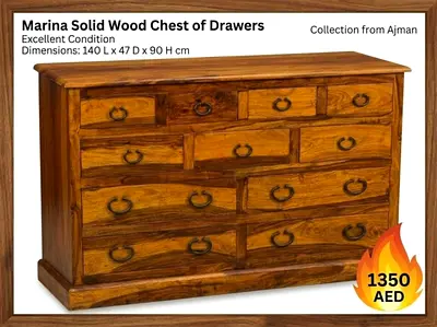 Marina solid wood chest of drawers-dresser