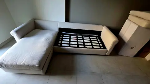 Comfortable ikea Gronlid L Shape Sofa bed with mattress