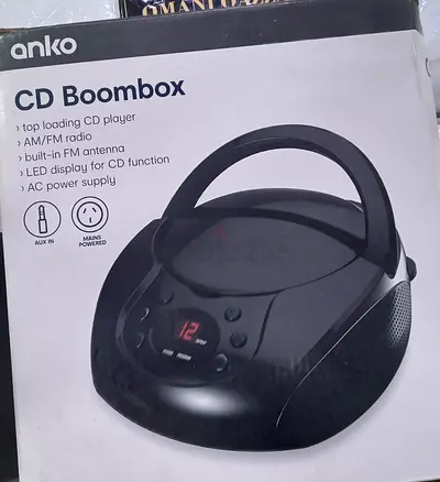 Anko CD Boombox with AM/FM Radio and AUX - Top Loading