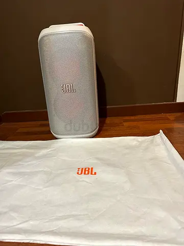JBL partybox club120 speaker with portable replaceable battery white beige