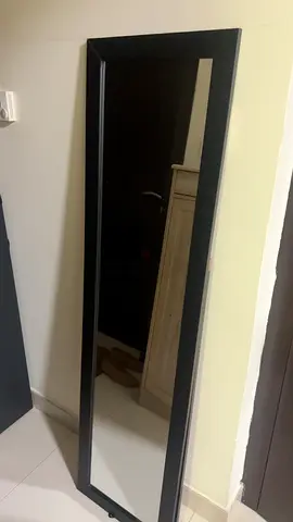 Full-Length Black Framed Wall/Standing Mirror - Good Condition