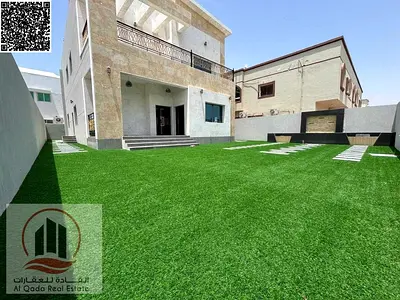 For rent , a villa in Ajman Al Yasmeen, 5 master rooms, a Majles room, a hall, and a maid’s room, freehold for all nationalities, Installment with out