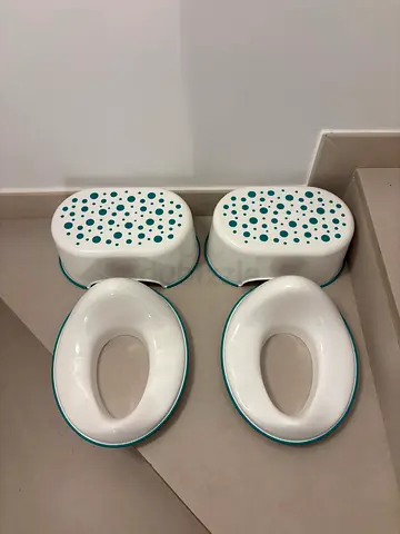 Pair of toddler toilet seats with step stools - very good condition