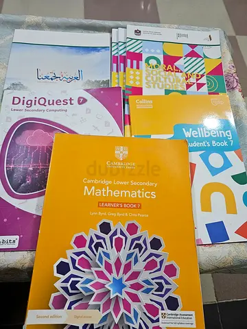 Set of school textbooks & workbooks (Mathematics, Wellbeing, Lower Secondary Computing) - used