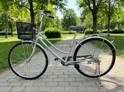 Well-maintained Classic City Step-Through Bicycle with Front Basket
